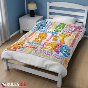 Alternative view of Cute Playful Care Bears & Friends Vibrant Blanket Fleece Customized Blanket
