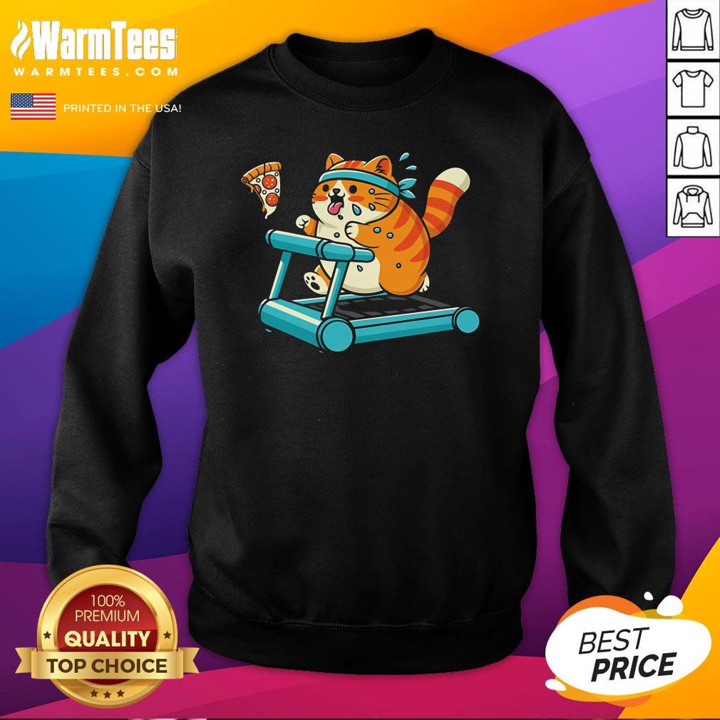 Cute Cat Chasing Dreams And Pizza Slices T-Shirt - Image 3