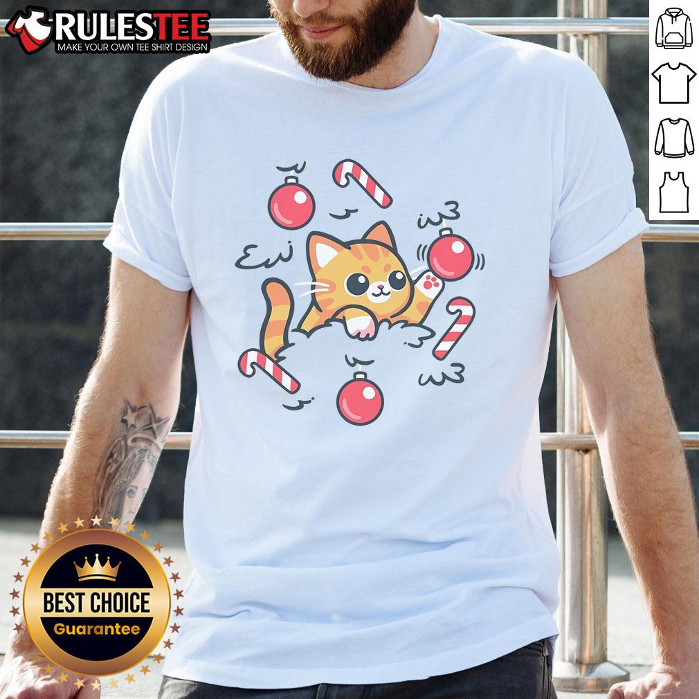 Cute Cat On The Christmas Tree T-Shirt