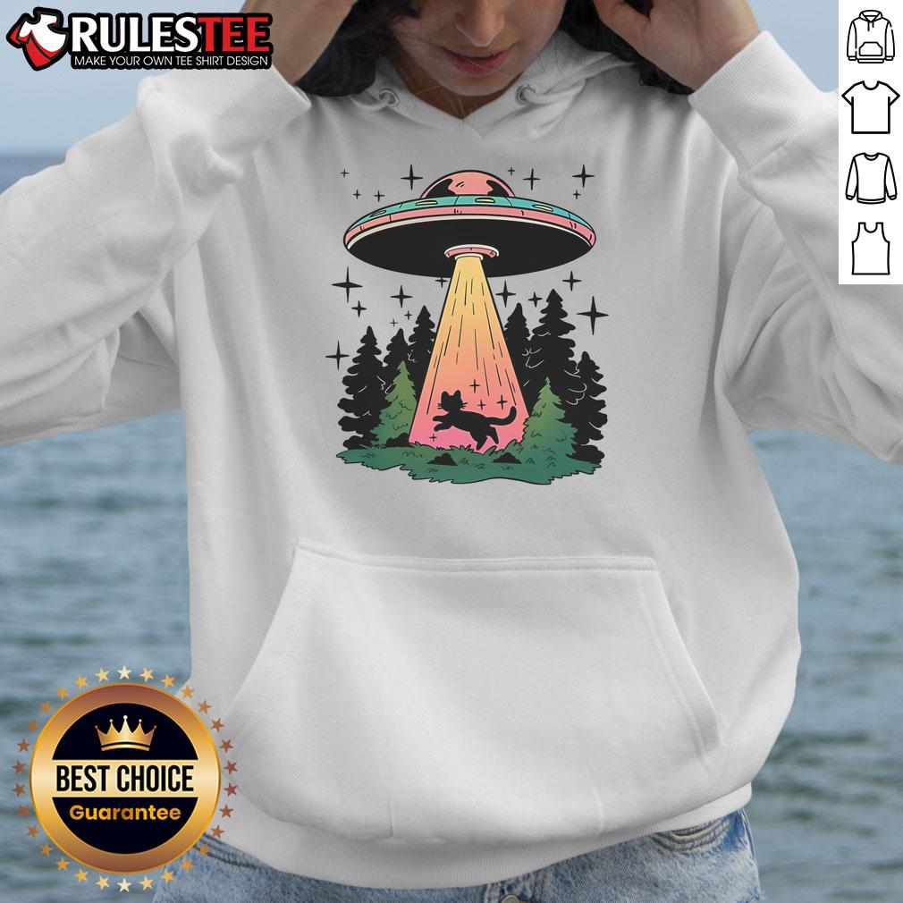 Cute Cat To The Mothership UFO T-Shirt - Image 2