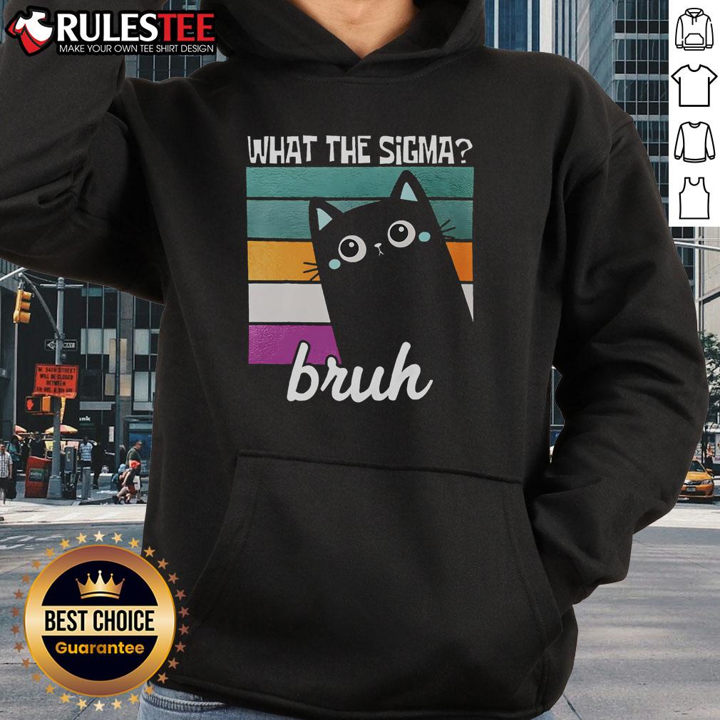 Cute Cat What The Sigma Bruh Funny Meme T-Shirt - Image 2