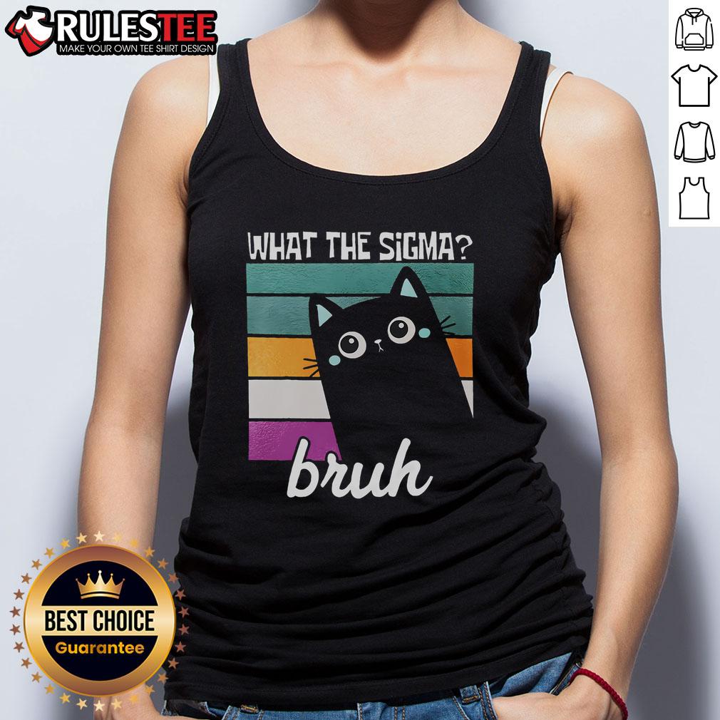 Cute Cat What The Sigma Bruh Funny Meme T-Shirt - Image 4