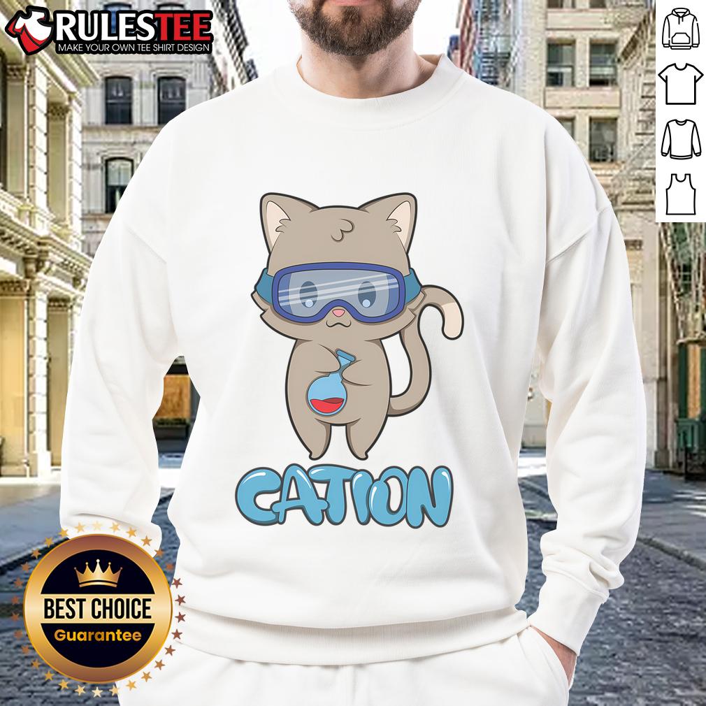 Cute Cation Cute Science Cat Pawsitive Elet Chemistry Teacher T-Shirt - Image 5