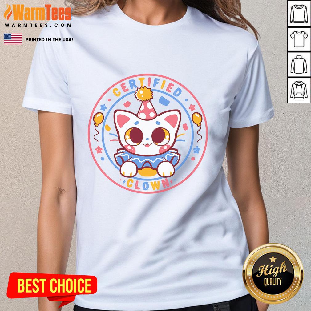 Cute Certified Clown Cat T-Shirt - Image 3