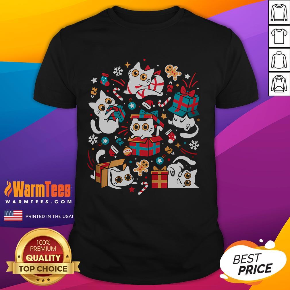 Cute Christmas Party Cat T-Shirt