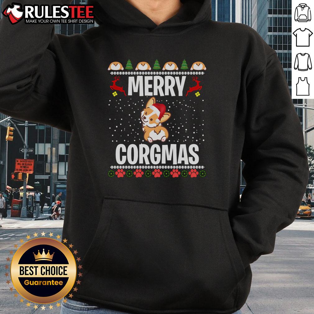 Cute Corgi Ugly Christmas Merry Corgmas Santa Corgi T-Shirt - Image 2