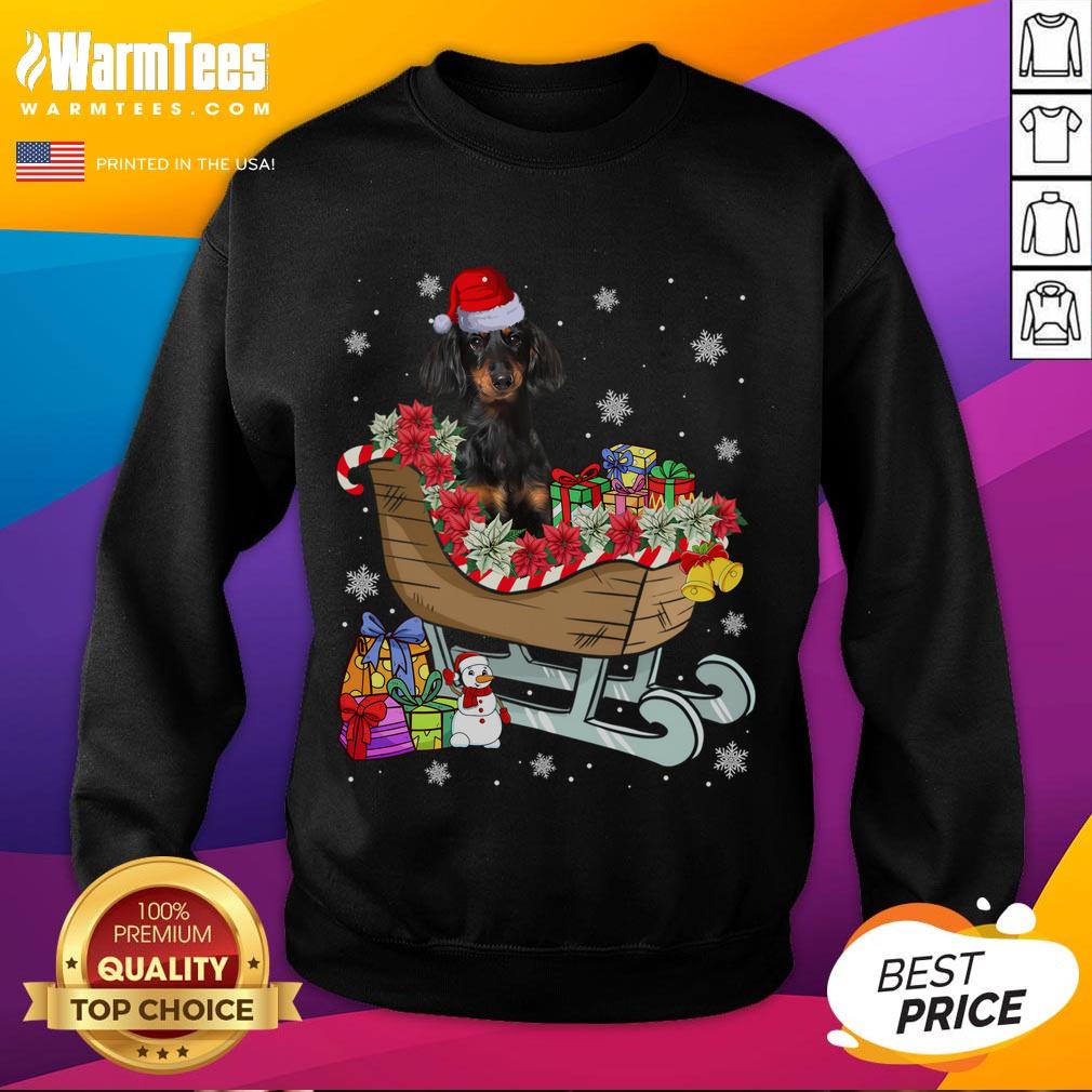 Cute Dachshund Dog Christmas Santa Hat Xmas Puppy T-Shirt - Image 5