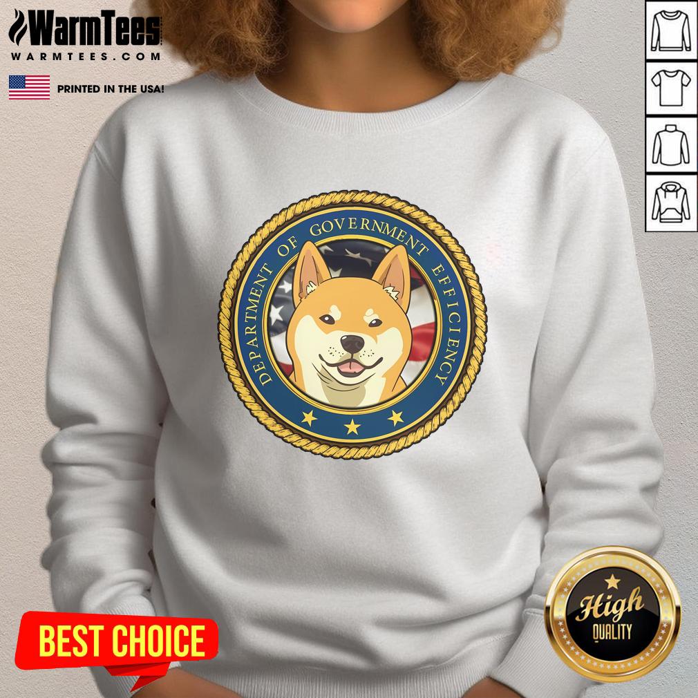 Cute Department Of Government Efficiency Badge Shiba T-Shirt - Image 5
