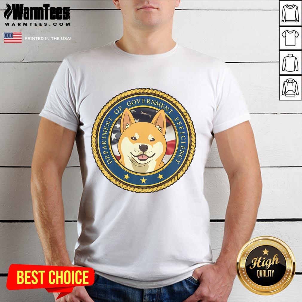 Cute Department Of Government Efficiency Badge Shiba T-Shirt