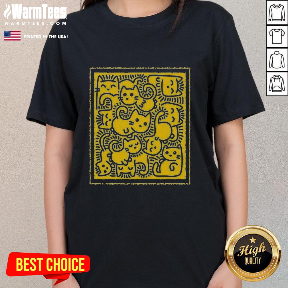 Cute Doodle Cats T-Shirt - Image 3
