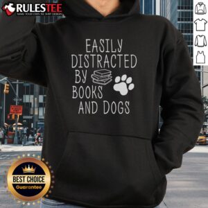 Alternative view of Cute Easily Distracted By Books And Dogs T-Shirt