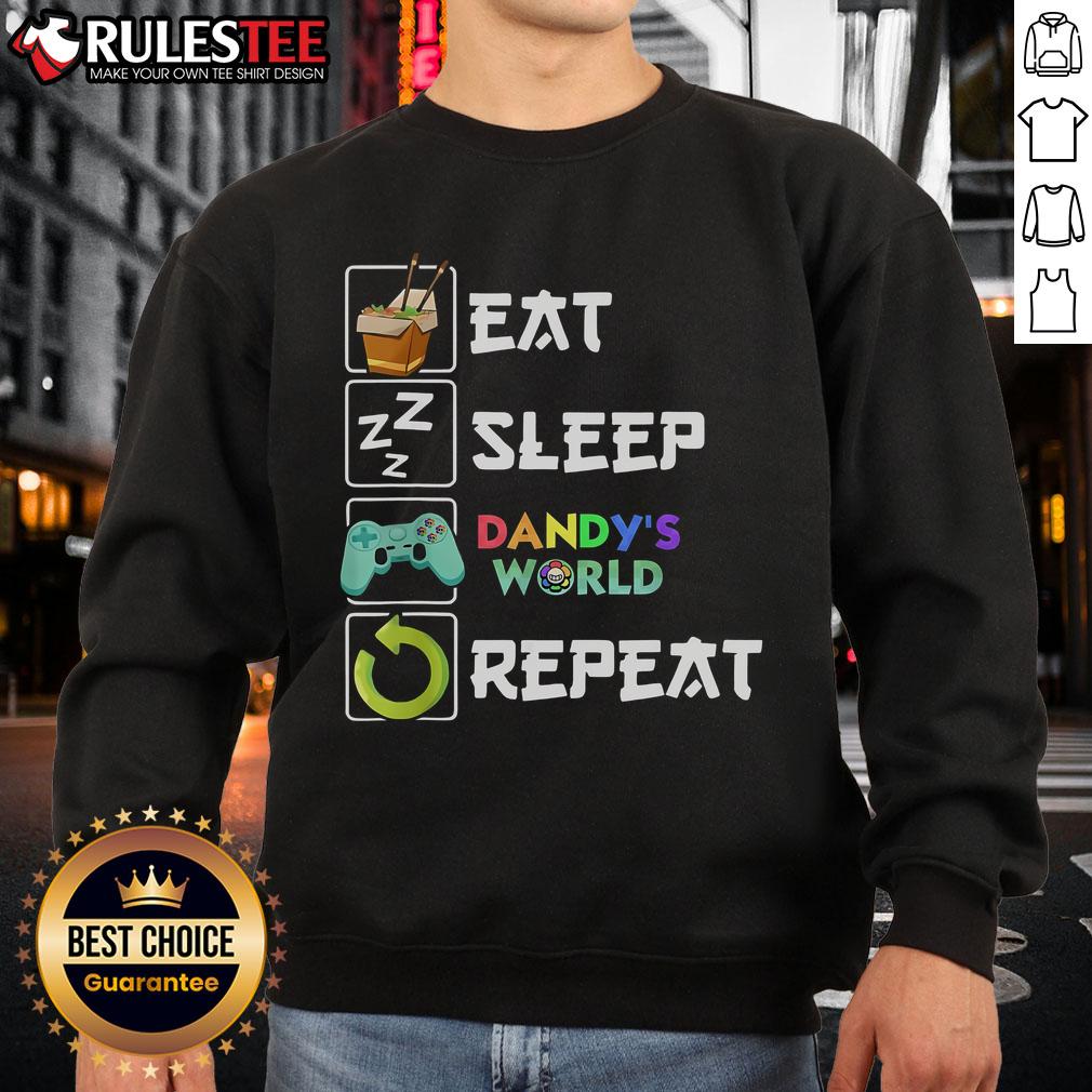 Cute Eat Sleep Dandy World Repeat Gaming Saying Meme T-Shirt - Image 5