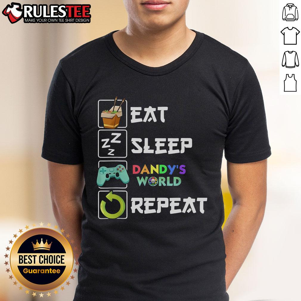 Cute Eat Sleep Dandy World Repeat Gaming Saying Meme T-Shirt