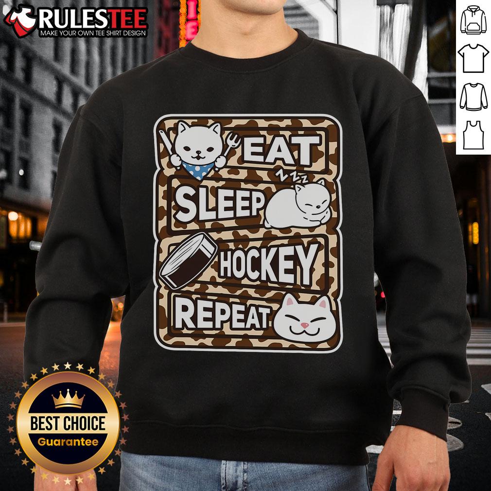 Cute Eat Sleep Hockey Repeat Hockey Lover T-Shirt - Image 5