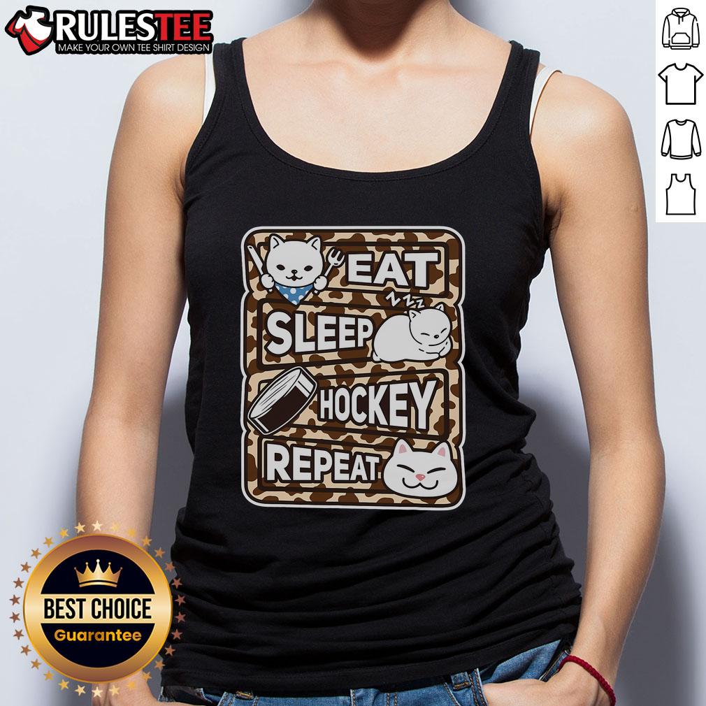 Cute Eat Sleep Hockey Repeat Hockey Lover T-Shirt - Image 4