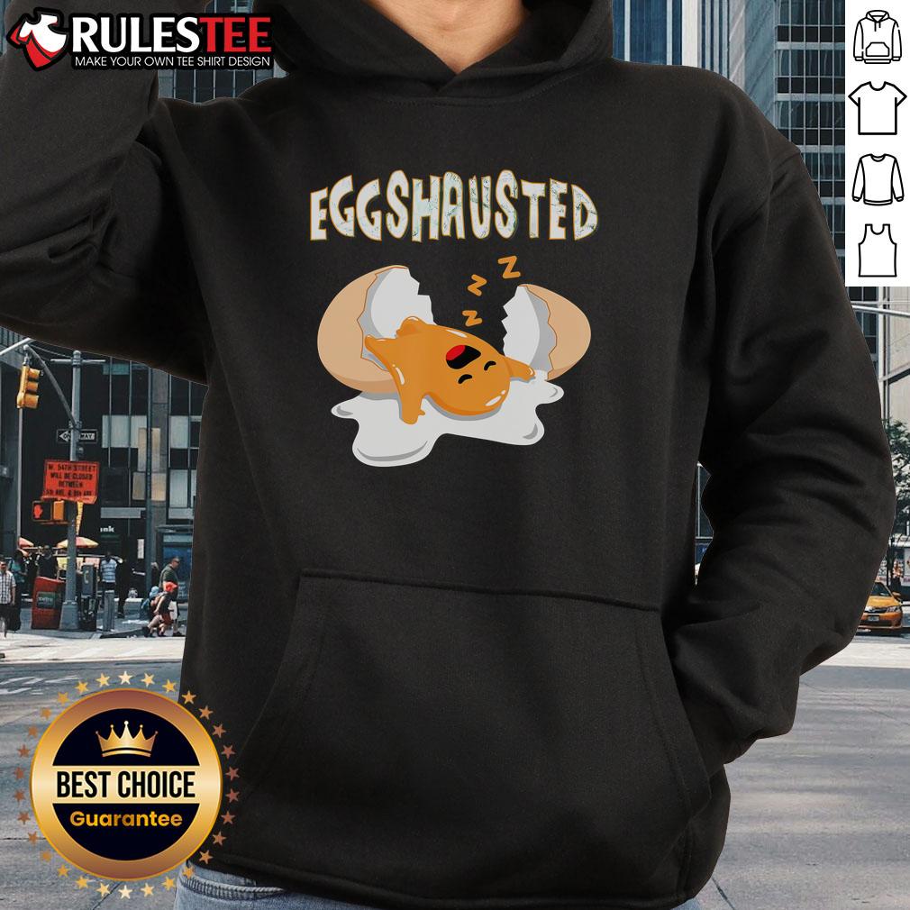 Cute Eggshausted Of Easter Egg Hunts Sleeping Fried Egg Fun Eggs T-Shirt - Image 2