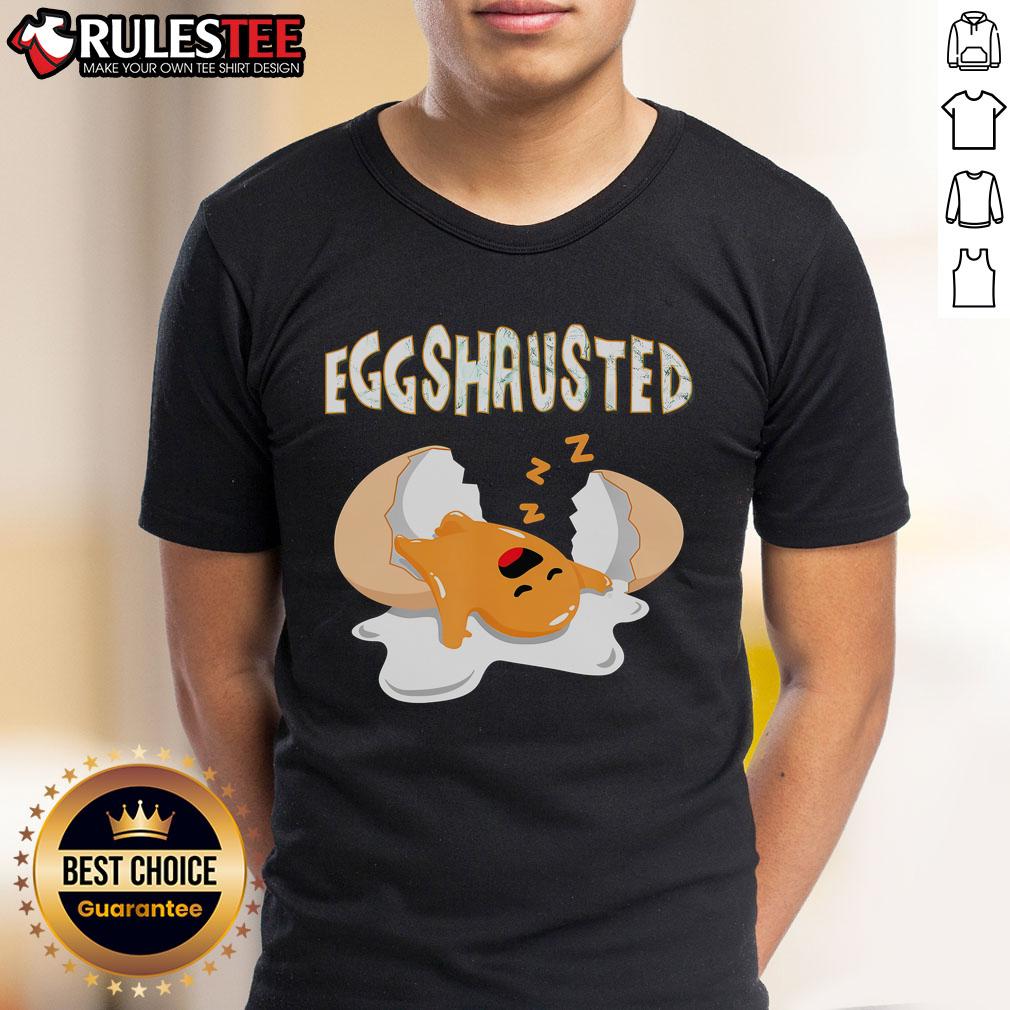 Cute Eggshausted Of Easter Egg Hunts Sleeping Fried Egg Fun Eggs T-Shirt