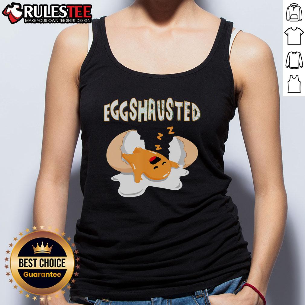 Cute Eggshausted Of Easter Egg Hunts Sleeping Fried Egg Fun Eggs T-Shirt - Image 4