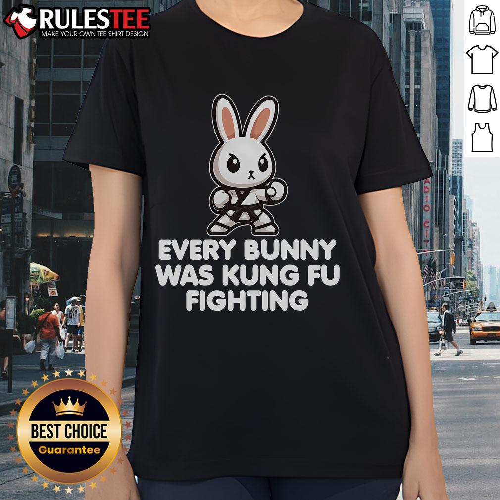 Cute Every Bunny Was Kung Fu Fighting Funny Rabbit Martial Art T-Shirt - Image 3
