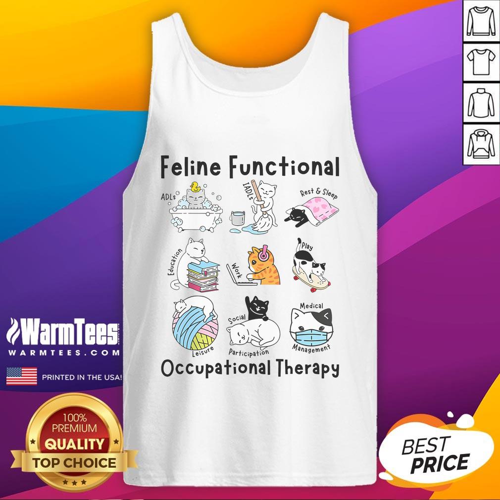 Cute Feline Fun Cat Functional Occupational Therapy Ot Therapist T-Shirt - Image 4