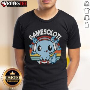 Cute Gamesolotl Axolotl Gamer Gaming Vintage Sunset T-Shirt