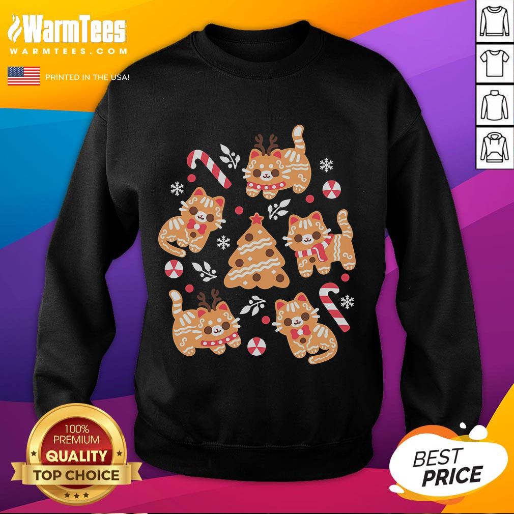 Cute Gingerbread Cats T-Shirt - Image 5
