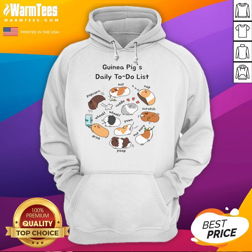 Cute Guinea Pig Daily Todo List Funny Guinea Pig Lover T-Shirt - Image 2