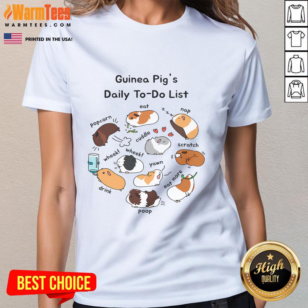 Cute Guinea Pig Daily Todo List Funny Guinea Pig Lover T-Shirt - Image 3