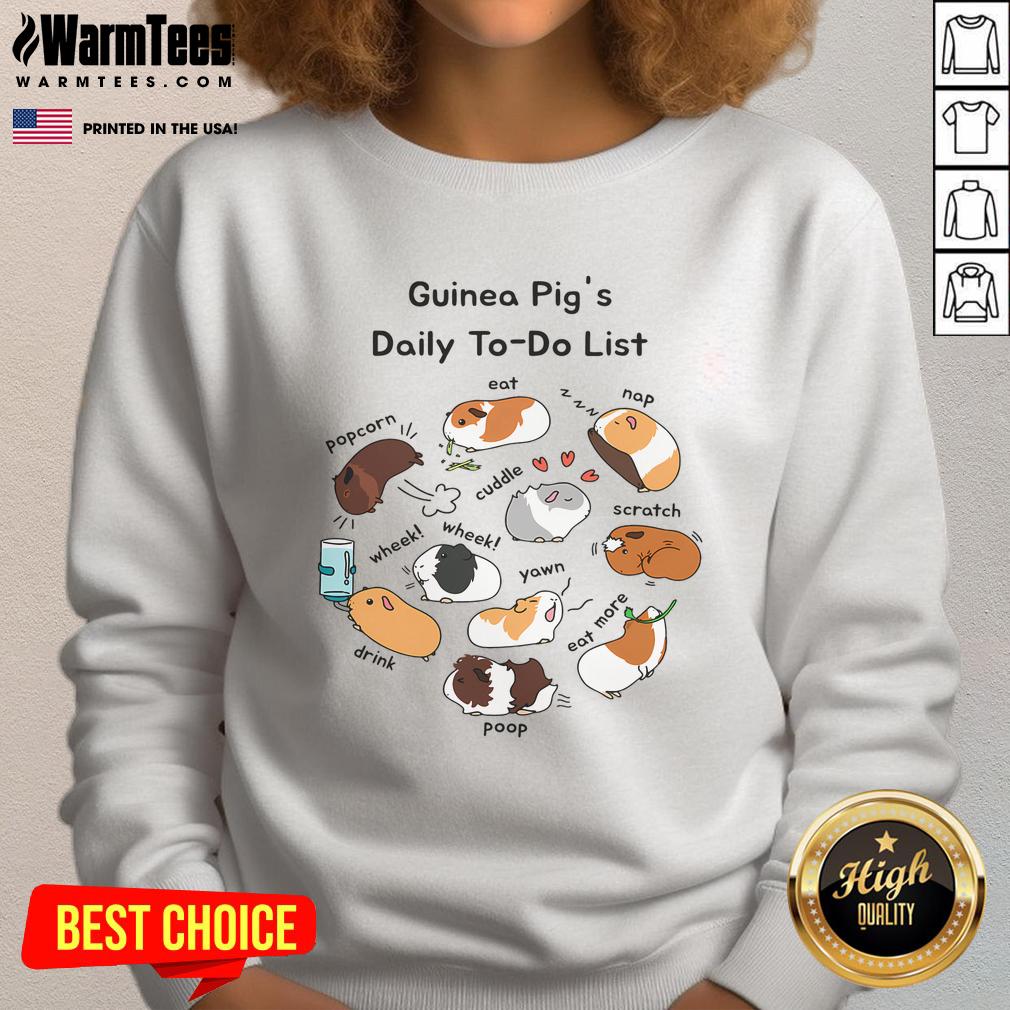 Cute Guinea Pig Daily Todo List Funny Guinea Pig Lover T-Shirt - Image 5