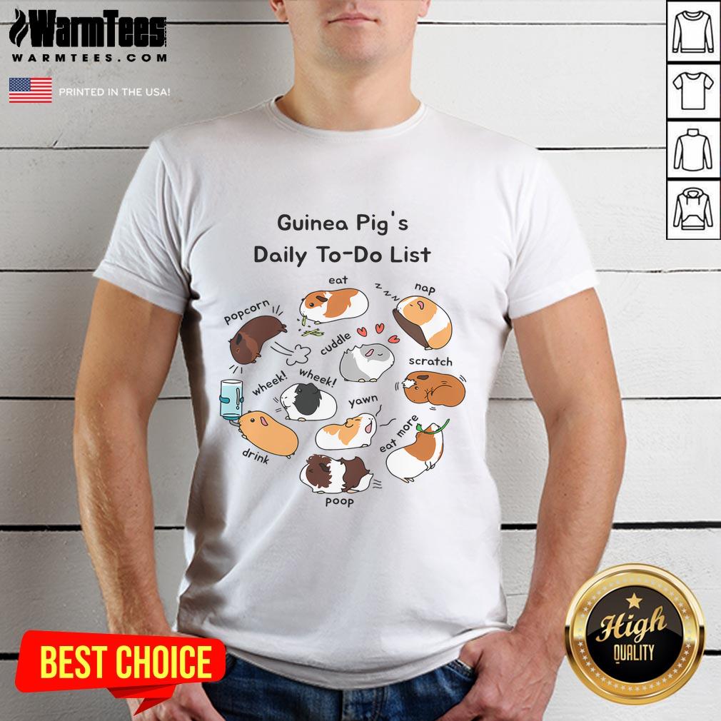 Cute Guinea Pig Daily Todo List Funny Guinea Pig Lover T-Shirt