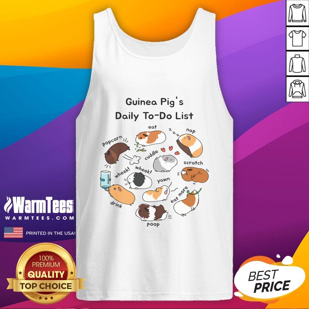 Cute Guinea Pig Daily Todo List Funny Guinea Pig Lover T-Shirt - Image 4
