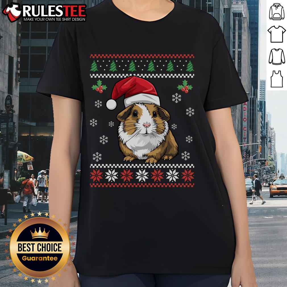 Cute Guinea Pig Ugly Christmas Xmas T-Shirt - Image 3