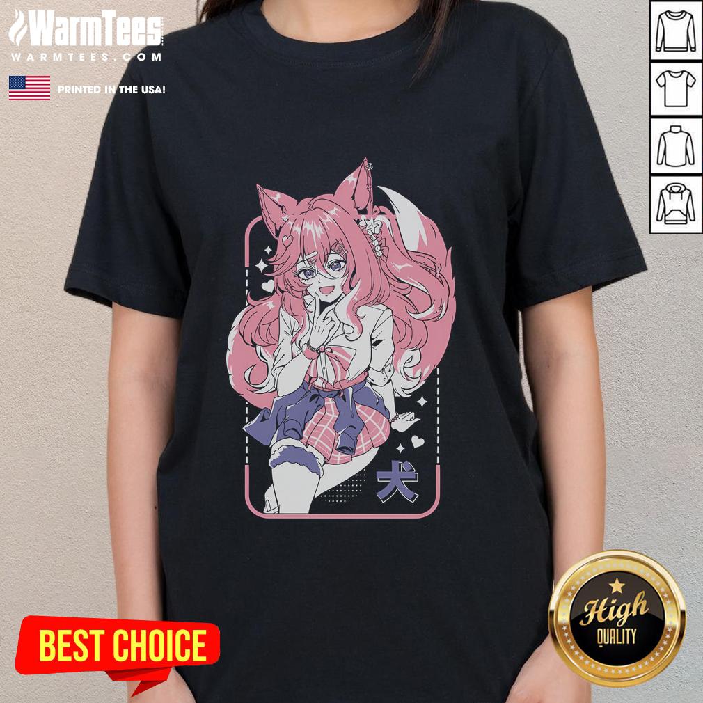 Cute Hachi Gyaru Anime Fox Girl T-Shirt - Image 3