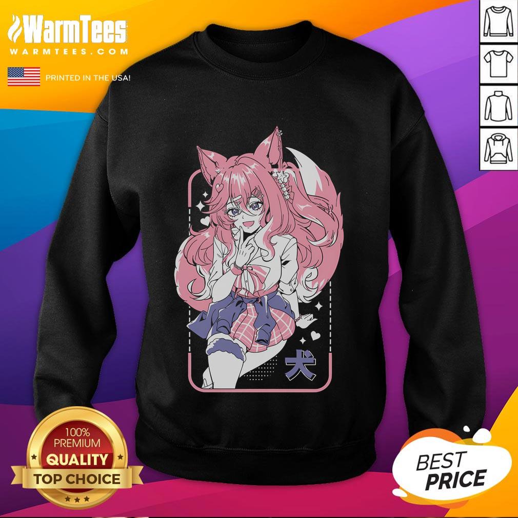 Cute Hachi Gyaru Anime Fox Girl T-Shirt - Image 5
