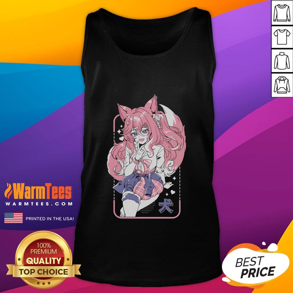 Cute Hachi Gyaru Anime Fox Girl T-Shirt - Image 4