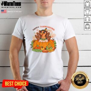 Cute Happy Thanksgiving Turkey Fall T-Shirt