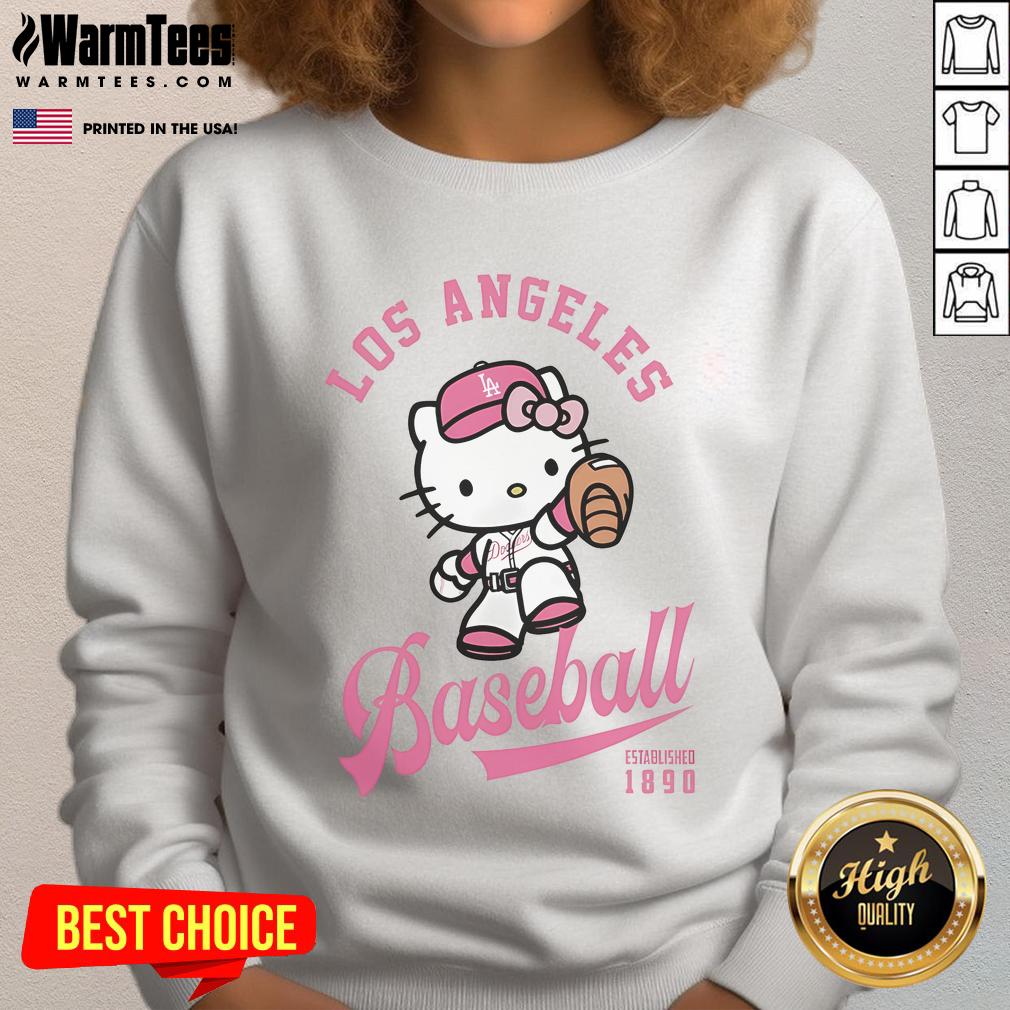 Cute Hello Kitty Los Angeles Dodgers T-Shirt - Image 5