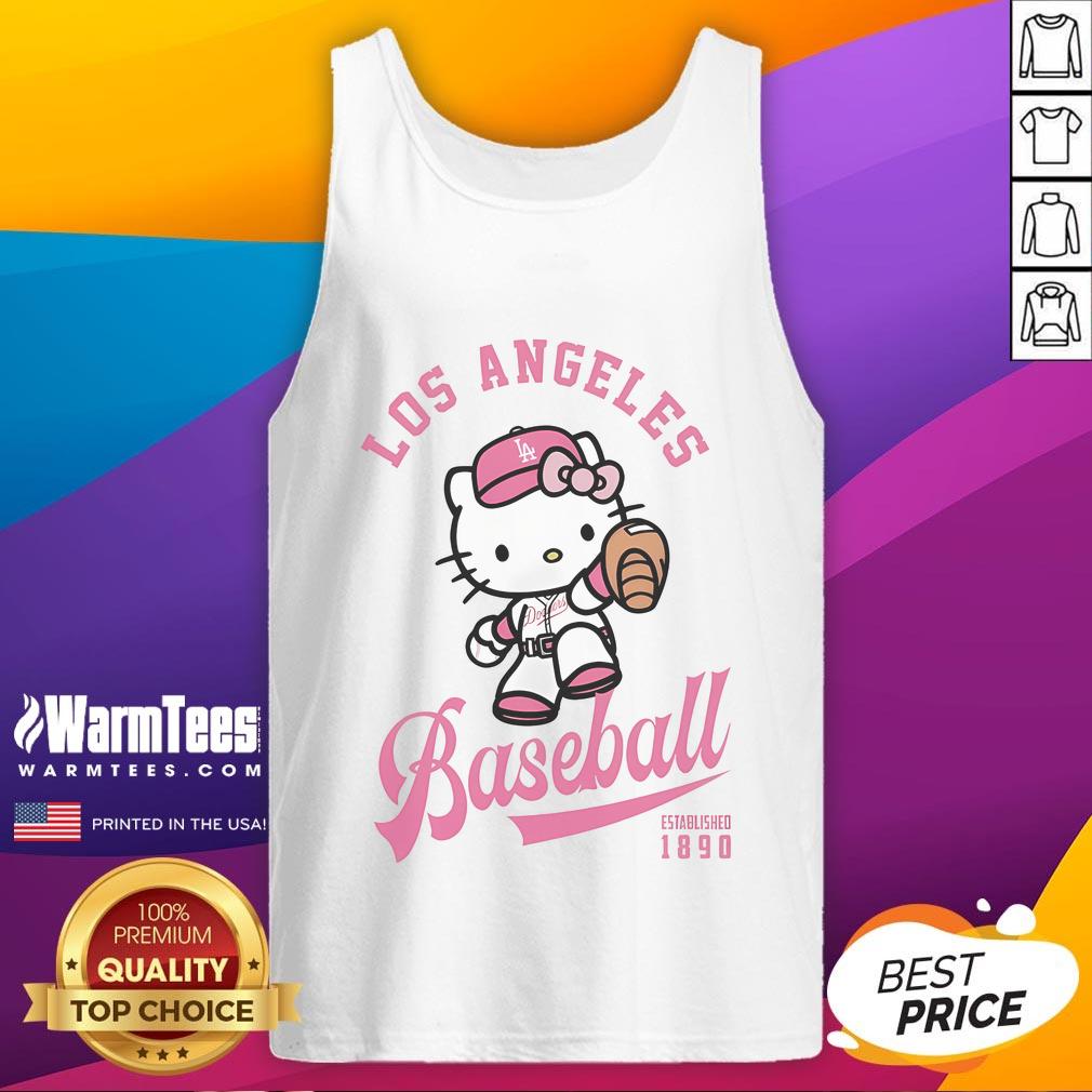 Cute Hello Kitty Los Angeles Dodgers T-Shirt - Image 4