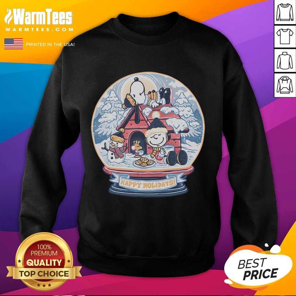 Cute Holiday Snow Globe Snoopy Peanuts T-Shirt - Image 5