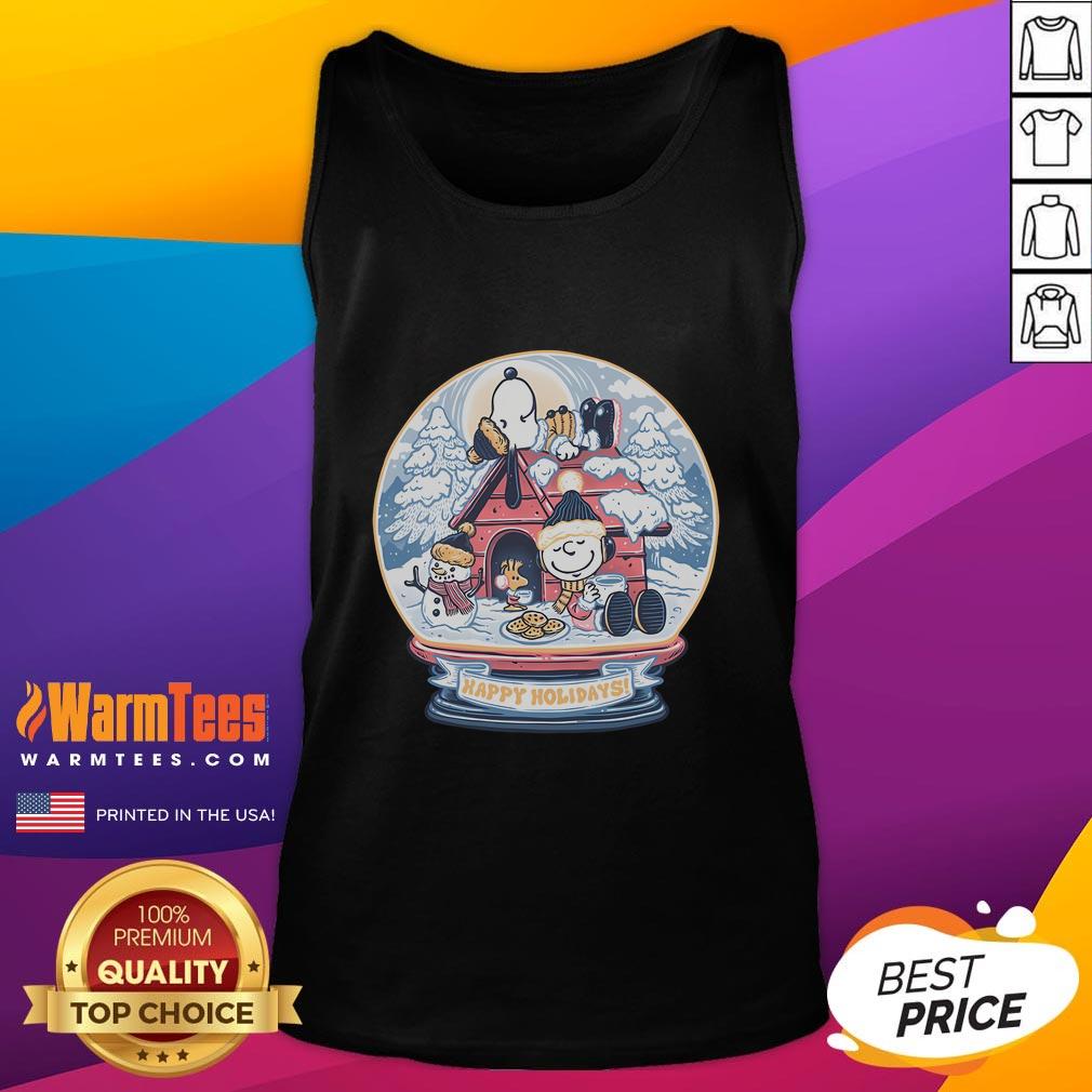 Cute Holiday Snow Globe Snoopy Peanuts T-Shirt - Image 4