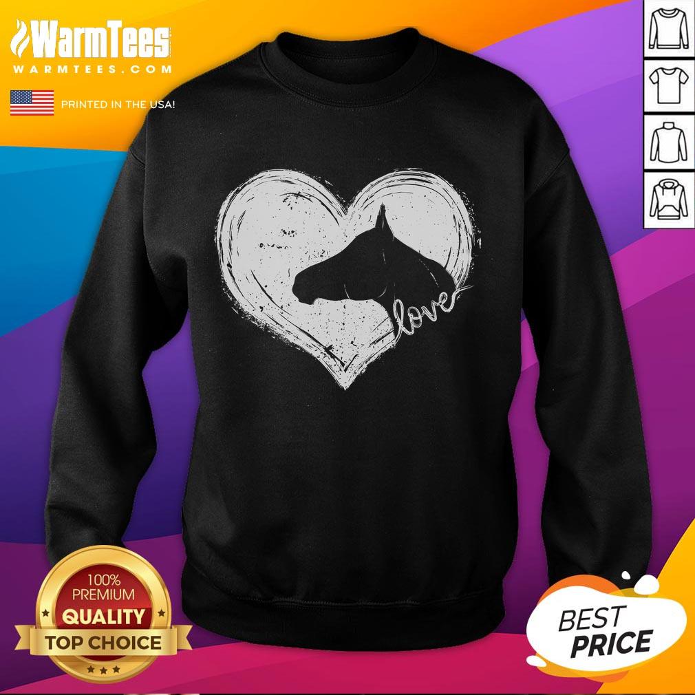 Cute Horse Heart Equestrian Horse Riding Horseback T-Shirt - Image 5