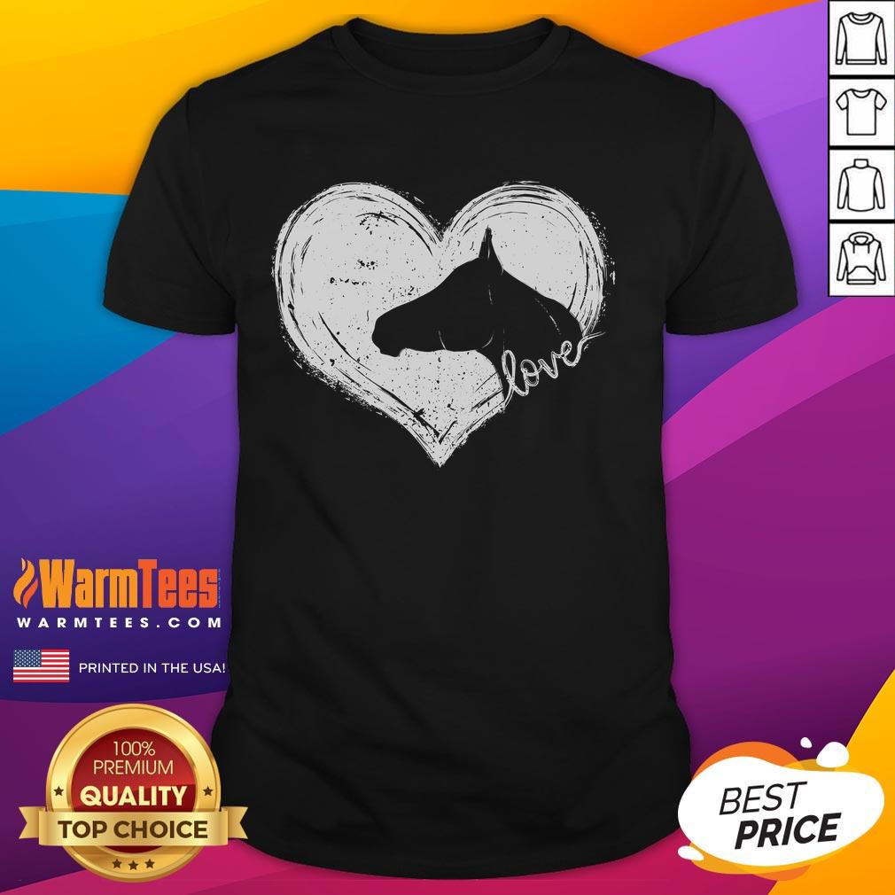 Cute Horse Heart Equestrian Horse Riding Horseback T-Shirt