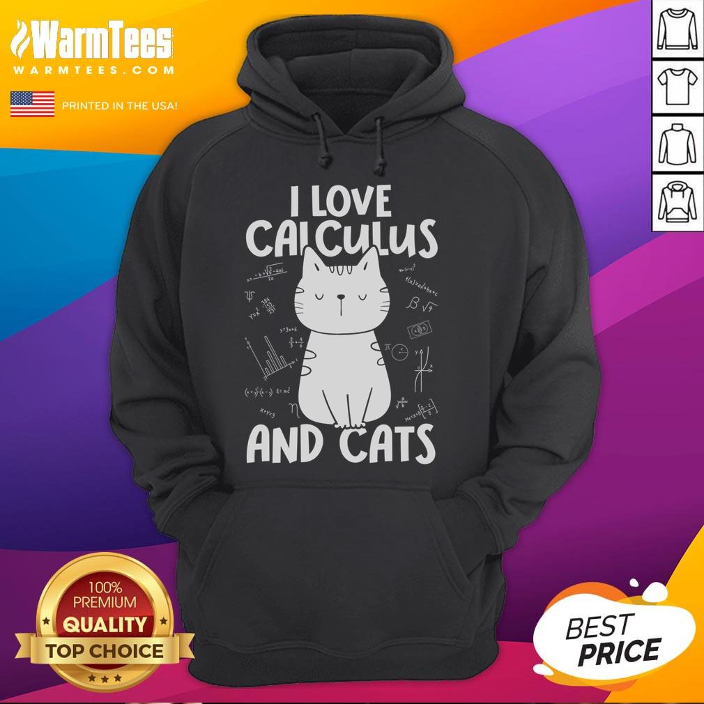 Cute I Love Calculus And Cats Math T-Shirt - Image 2