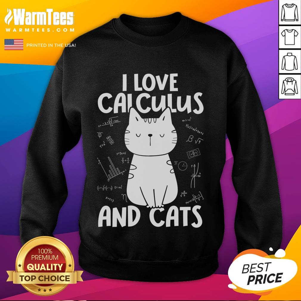 Cute I Love Calculus And Cats Math T-Shirt - Image 5