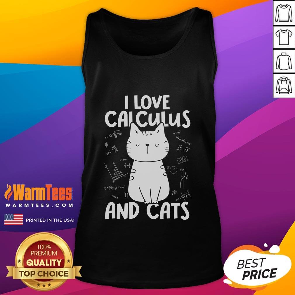 Cute I Love Calculus And Cats Math T-Shirt - Image 4