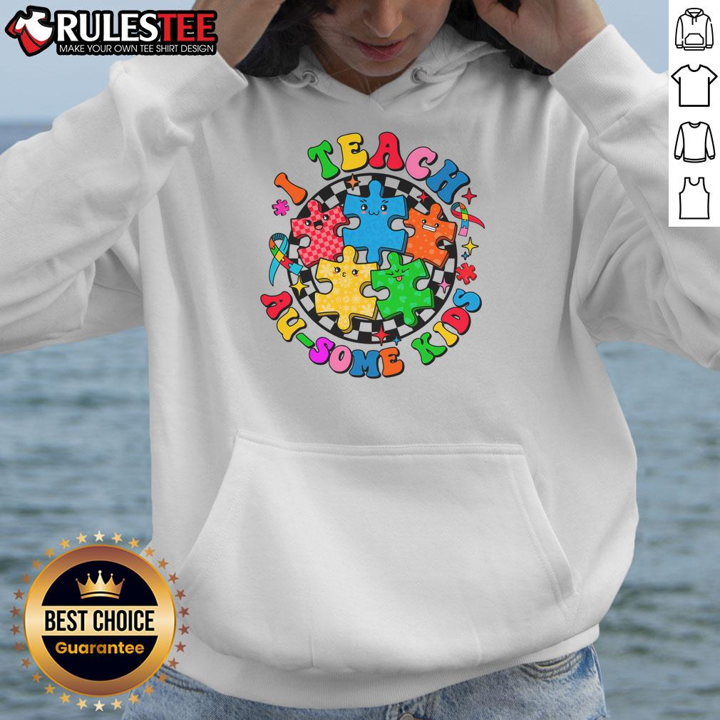 Cute I Teach Ausome Autism Awareness T-Shirt - Image 2