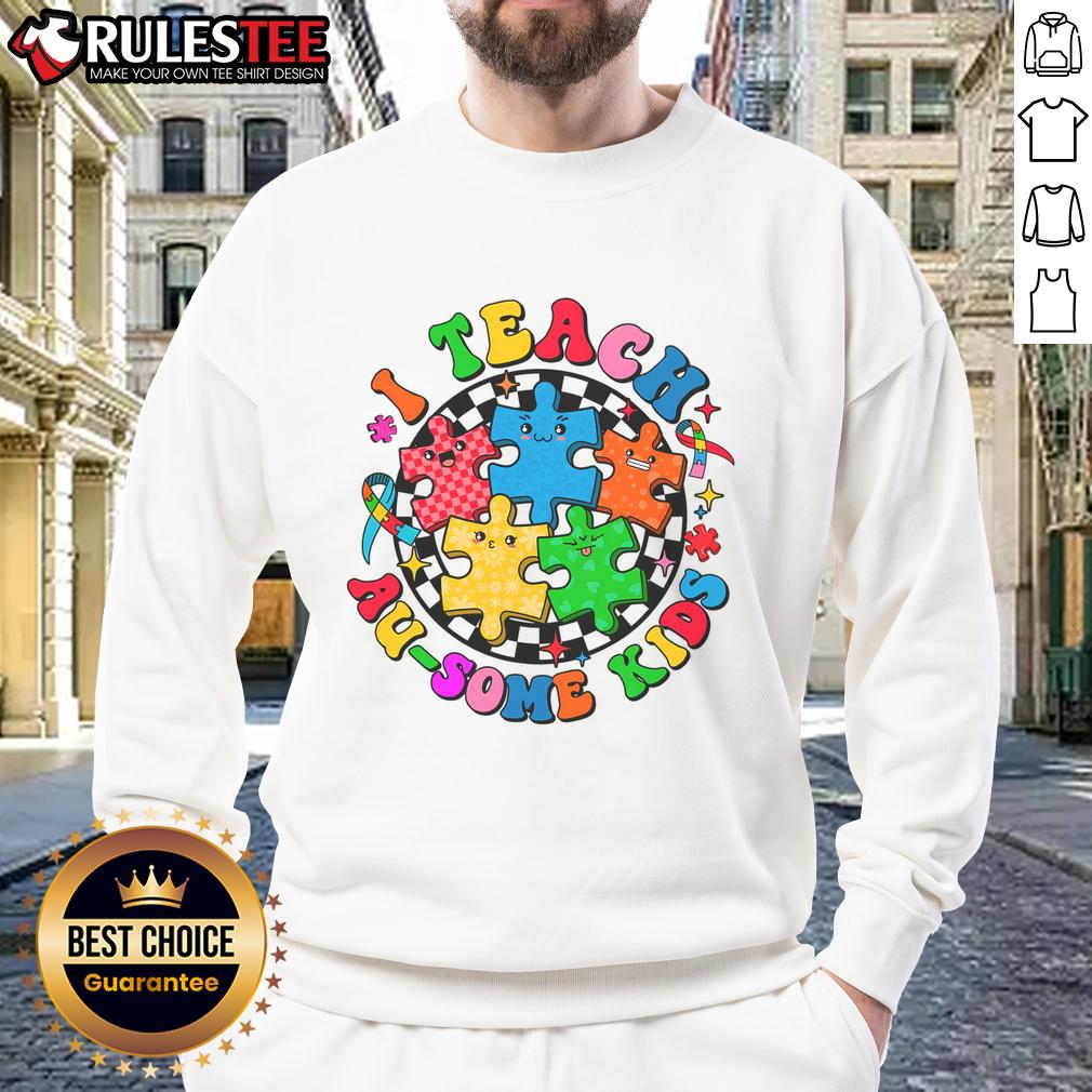 Cute I Teach Ausome Autism Awareness T-Shirt - Image 5