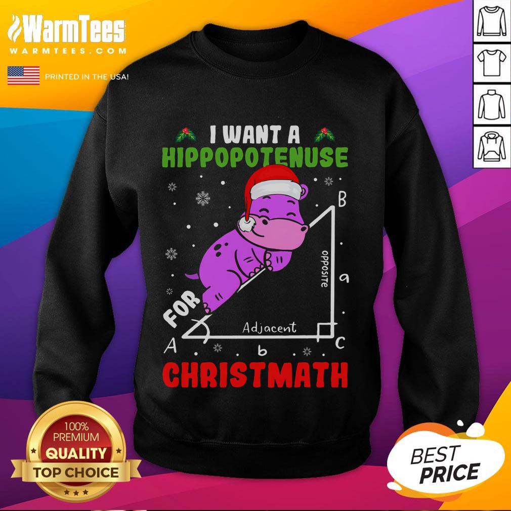 Cute I Want A Hippopotenuse For Christmath Christmas T-Shirt - Image 5