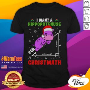 Cute I Want A Hippopotenuse For Christmath Christmas T-Shirt