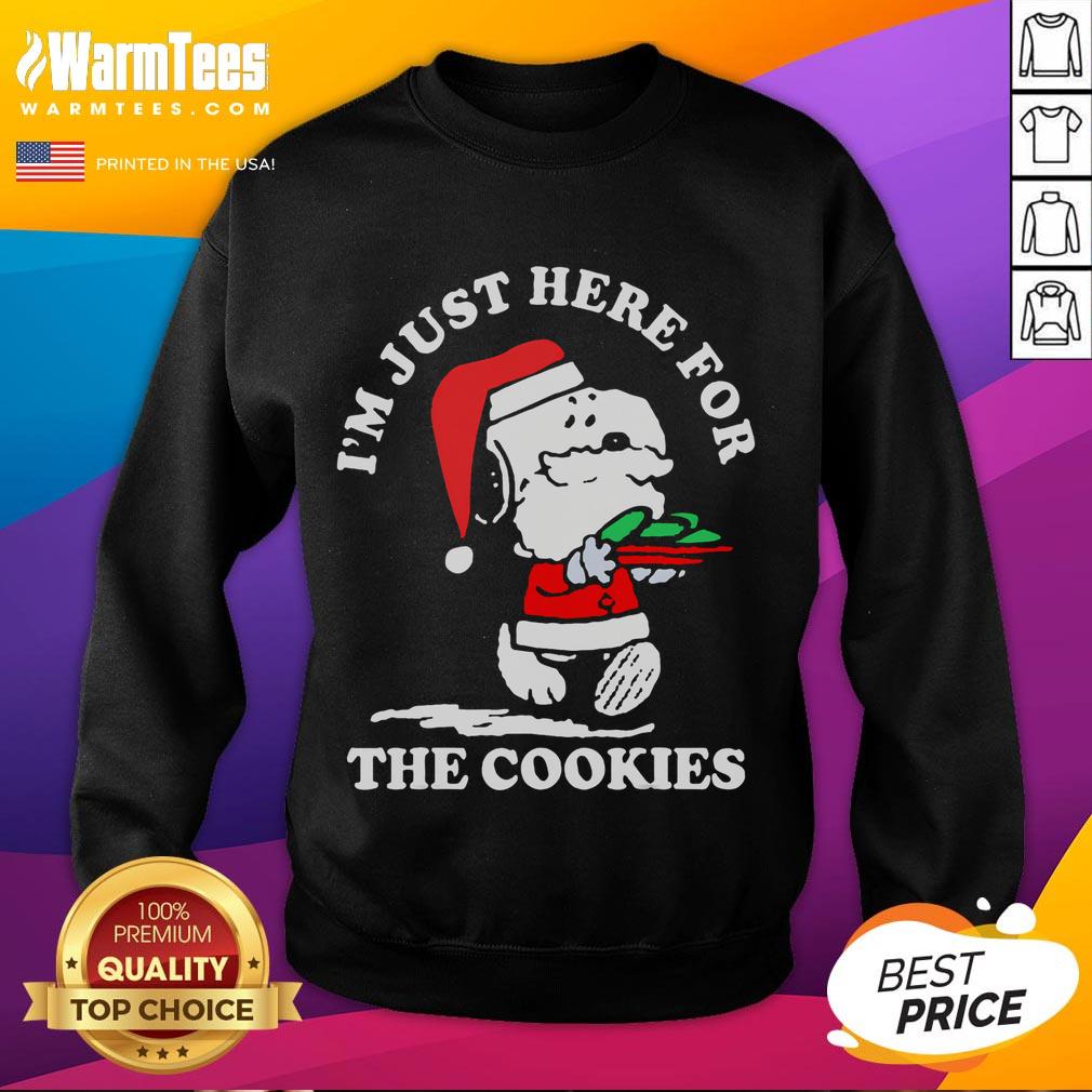 Cute I'm Just Here For The Cookies Snoopy Christmas T-Shirt - Image 5
